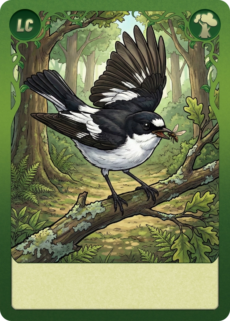 European Pied Flycatcher card