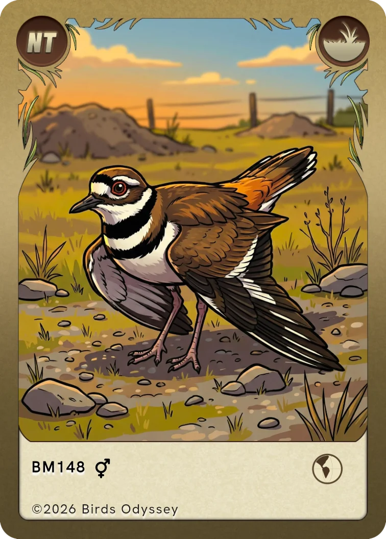 Killdeer trading card from Birdey