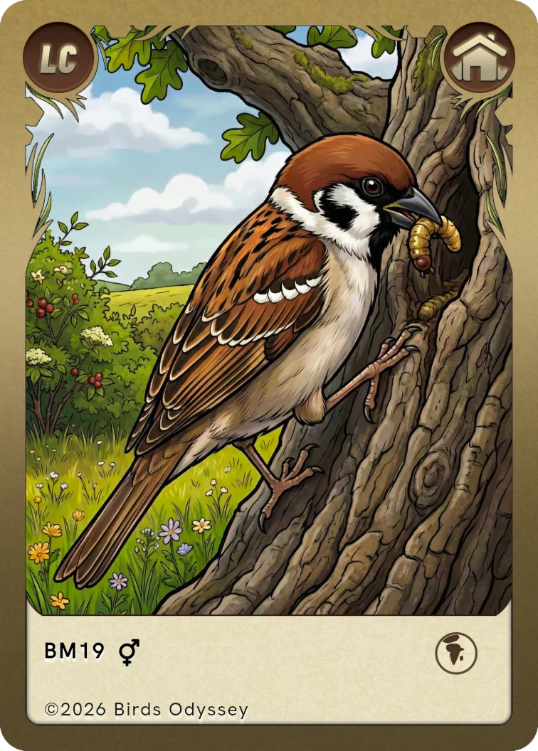 Feldsperling Sammelkarte aus Birdey