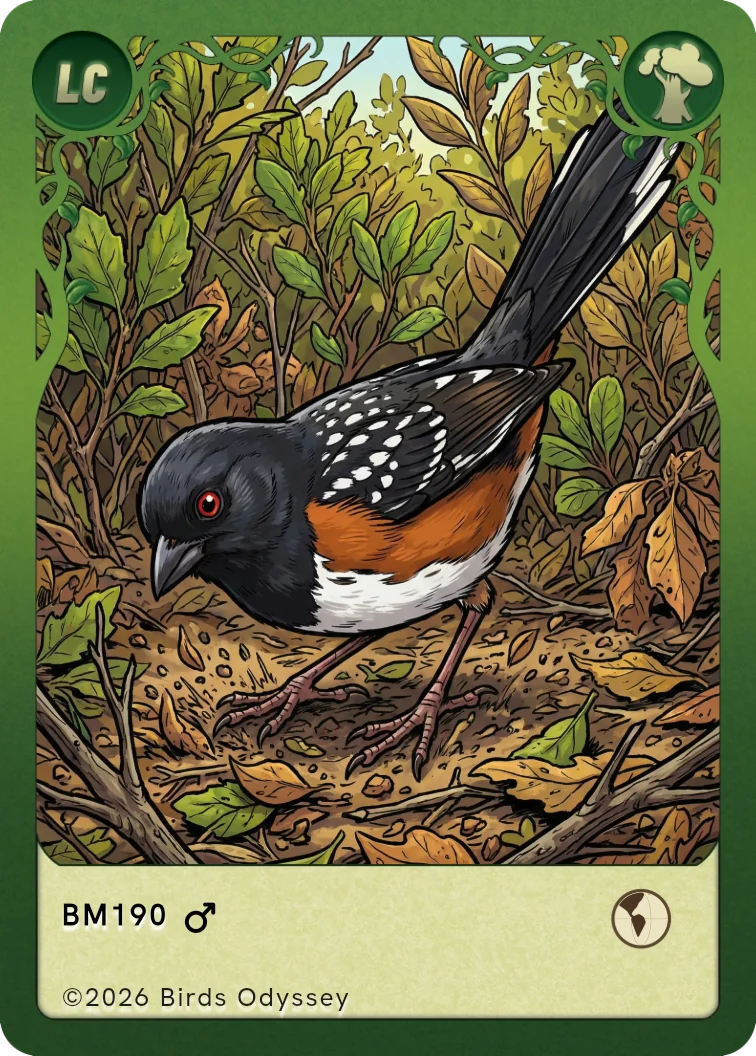 Carta collezionabile di Spotted Towhee in Birdey