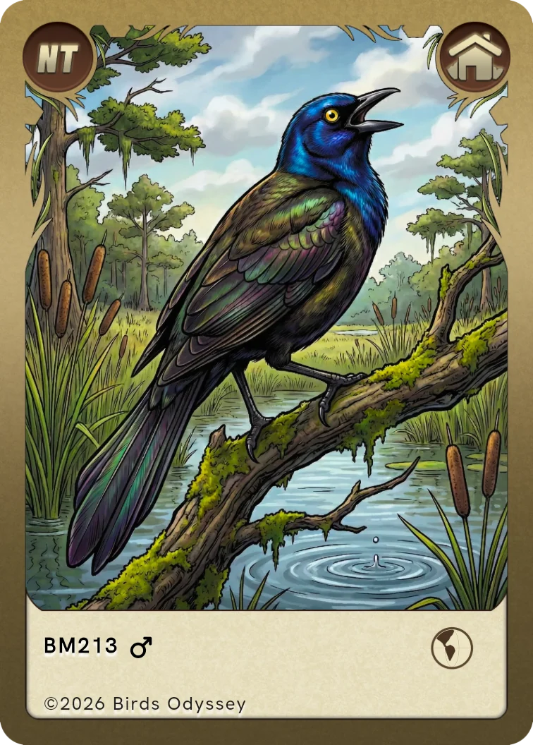 Carta collezionabile di Common Grackle in Birdey