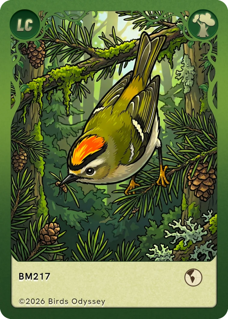 Indianergoldhähnchen Sammelkarte aus Birdey