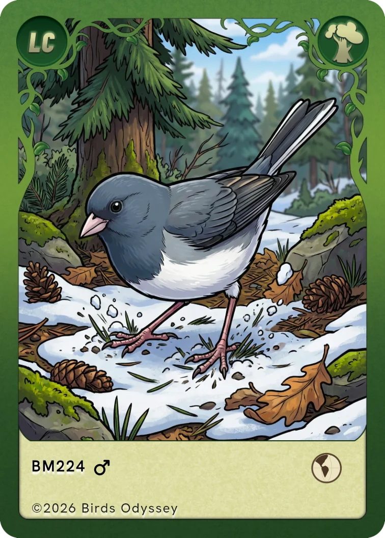 Carta colecionável de Junco no Birdey