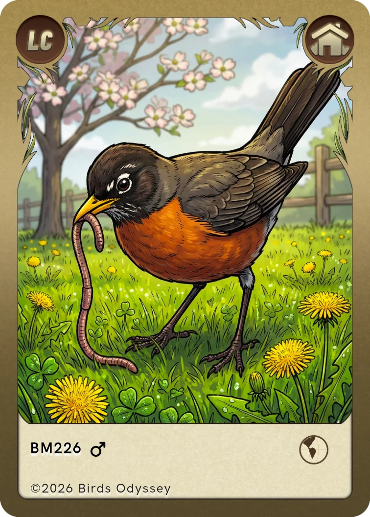 Carta collezionabile di American Robin in Birdey
