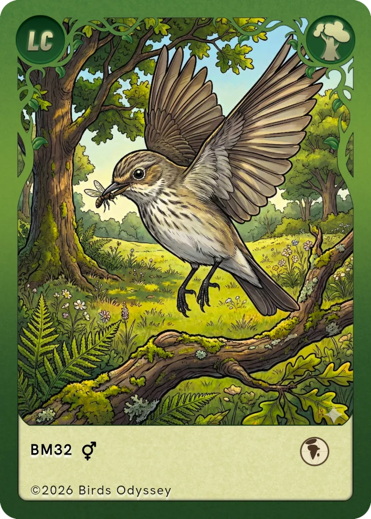 Grauschnäpper Sammelkarte aus Birdey