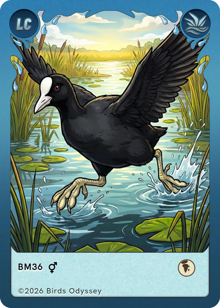 Blishøne samlekort fra Birdey